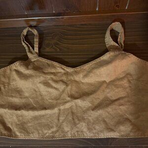 100% European Linen Boxy Cropped Tank